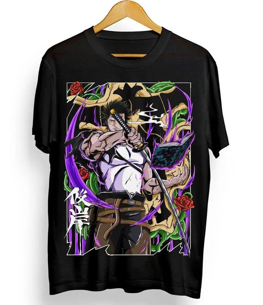 Here at Everythinganimee we only have the best shirts in the world! Step into the world of Black Clover with the Yami Dark Magic Tee, featuring the formidable Captain Yami Sukehiro in all his dark magic glory. This striking design captures Yami’s intense power, with vibrant colors and dynamic artwork that reflect his fierce personality and unmatched strength.