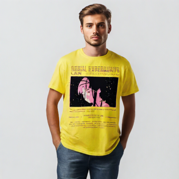 This tee captures the magic of Lain's. If you're looking for more  Serial Experiments merch, we have it all! Check out our anime merch now—free shipping!