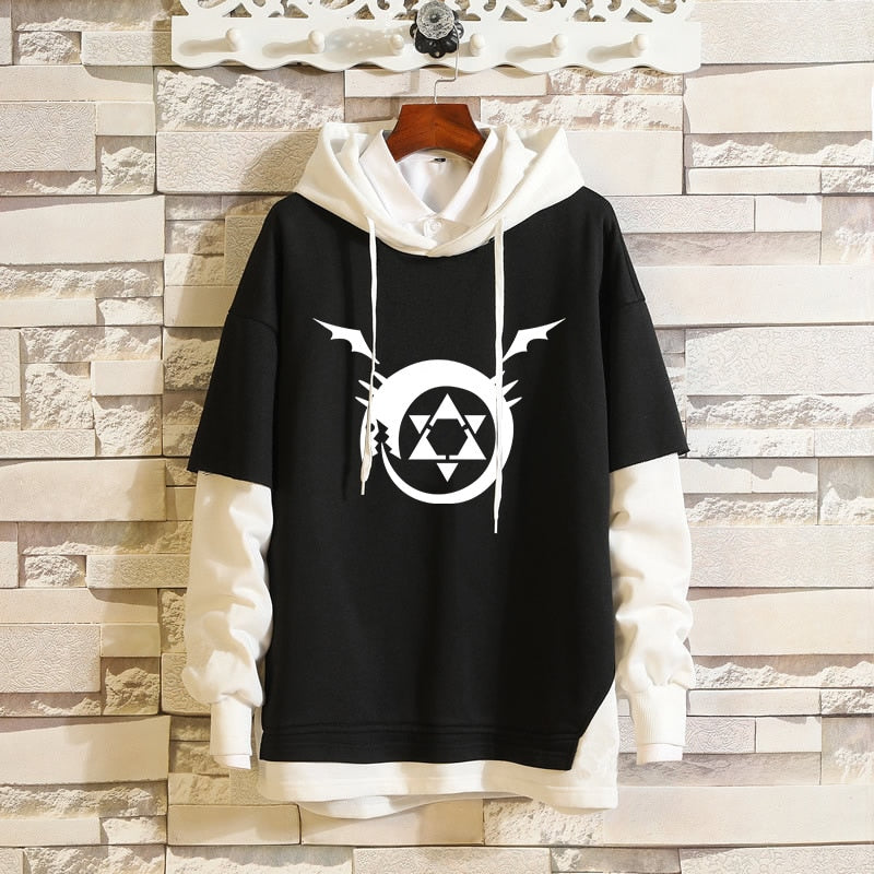 Anime Fullmetal Alchemist Cosplay Hoodie Edward Elric Costume Hooded Autumn Spring Sweatshirt Coat, everythinganimee