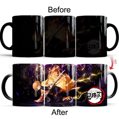 Demon Slayer: Kimetsu No Yaiba Heat Temperature Sensitive Mug Color Changing Cartoon Anime Coffee Mug Cups Drop Shipping Mugs, everythinganimee