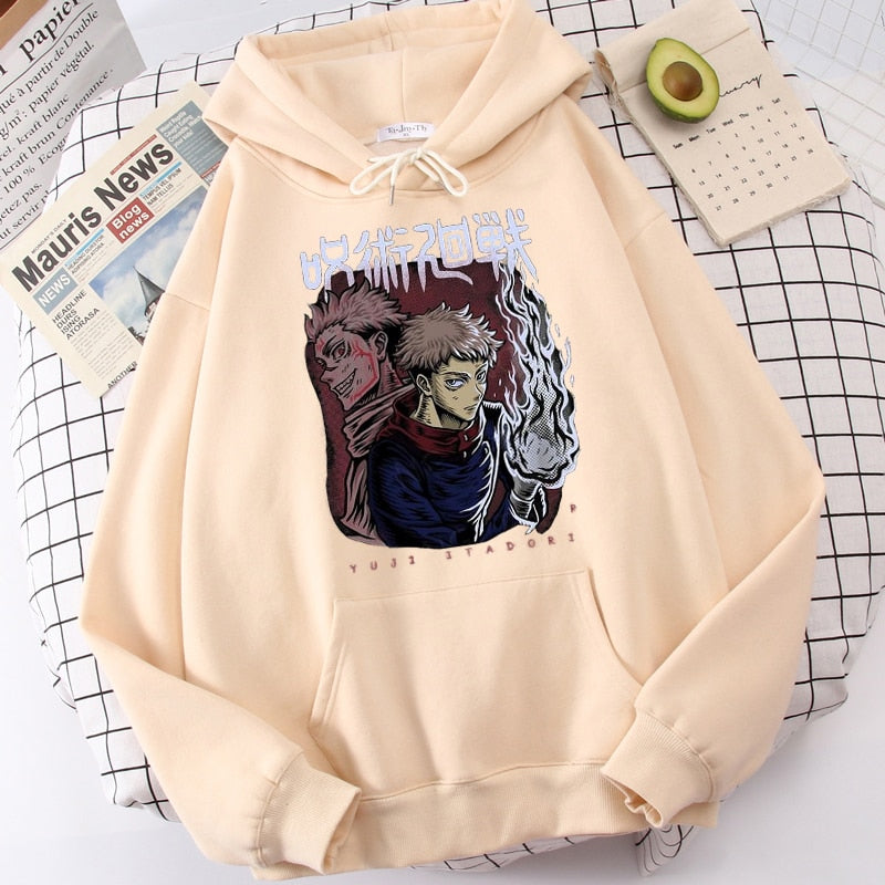 This hoodies are a symbol of Yuji & Sukuna. If you are looking for more Jujutsu Kaisen Merch, We have it all! | Check out all our Anime Merch now!