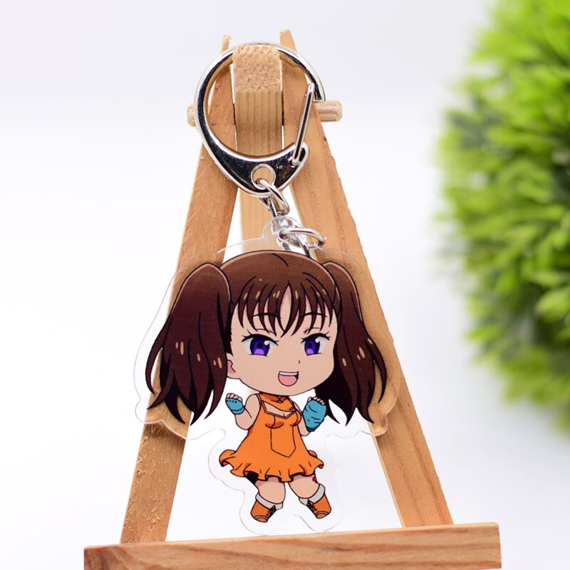 The Seven Deadly Sins Keychain Double Sided Acrylic Cartoon Key Chain Pendant Anime Accessories Keyring Hot Sale, everything animee