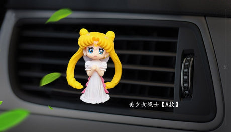 Car Accessories Anime Cartoon Sailor Moon Beautiful Girl Action Figure Ornaments Auto Interior Air Outlet Decoration Girls Gifts, everythinganimee