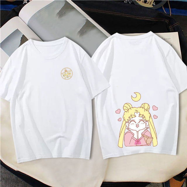 This shirt captures the magic of Usagi Tsukino. If you're looking for more Sailor Moon merch, we have it all! Check out our anime merch now—free shipping!