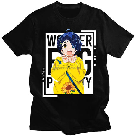 Japanese Anime Wonder Egg Priority T-shirt Short Sleeve Lovely Ohto Ai Pattern Tshirt Men/women Fashion cotton T Shirt Tops, everythinganimee