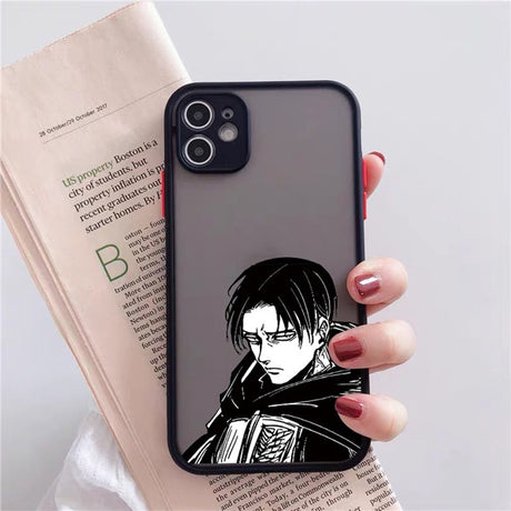 black and white attack on titan iphone case Designed for iPhone 14, 12, 13 mini, 11 Pro, XS MAX, 8, 7, 6 Plus, X, SE20, and XR. Made of hard durable materials to keep your phone safe from drops and scratches