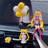 Car Accessories Anime Sailor Moon Beautiful Girl Action Figure Ornaments Balloon Auto Interior Air Outlet Decoration Girls Gifts, everythinganimee