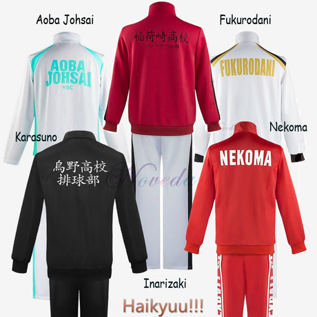 Haikyuu Cosplay Jacket Anime Volleyball Sportswear Karasuno Nekoma Aoba Johsai Fukurodani Inarizaki High School Uniform Costume, everythinganimee