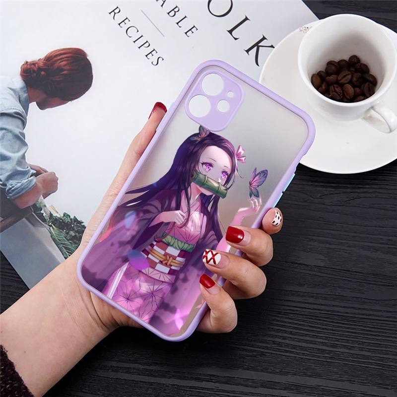 Get the cutest phone protection with our Demon Slayer anime phone case for iPhone 11, 12, 13, Pro, 7, 8 Plus, X, XR, XS Max. Show off your love for the series with this soft TPU cover featuring the iconic characters from Kimetsu No Yaiba. Shop now on our website!