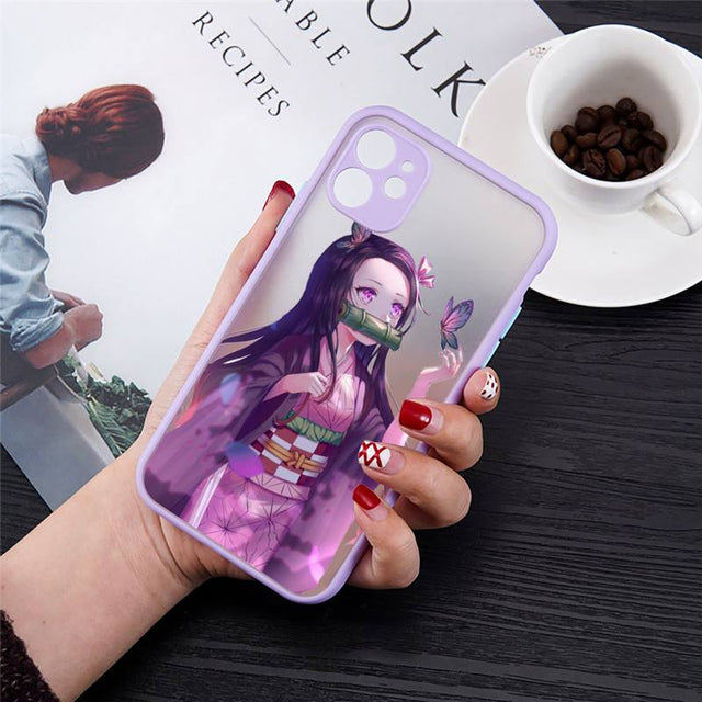 Get the cutest phone protection with our Demon Slayer anime phone case for iPhone 11, 12, 13, Pro, 7, 8 Plus, X, XR, XS Max. Show off your love for the series with this soft TPU cover featuring the iconic characters from Kimetsu No Yaiba. Shop now on our website!