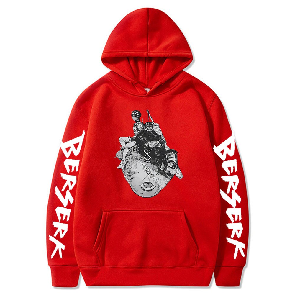 2023 Hot Sale Hooded Dark Berserk Anime Pattern Print Vintage Casual Hoodie Fashion Y2K Sweatshirts Oversized Tops Pullover