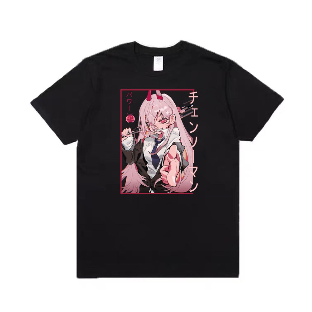 This shirt captures the magic of Power. If you're looking for more Chainsaw Man merch, we have it all! Check out our anime merch now—free shipping!