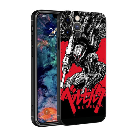 Berserk anime phone cases for iPhone 14, 12, 11, 13 Pro Max, X, Xr, Xs Max, 6, 6s, 7, 8 Plus and 12, 13 Mini. Durable and stylish protection for your phone while showing off your love for the series.