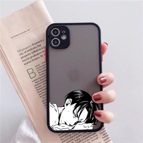 black and white attack on titan iphone case Designed for iPhone 14, 12, 13 mini, 11 Pro, XS MAX, 8, 7, 6 Plus, X, SE20, and XR. Made of hard durable materials to keep your phone safe from drops and scratches