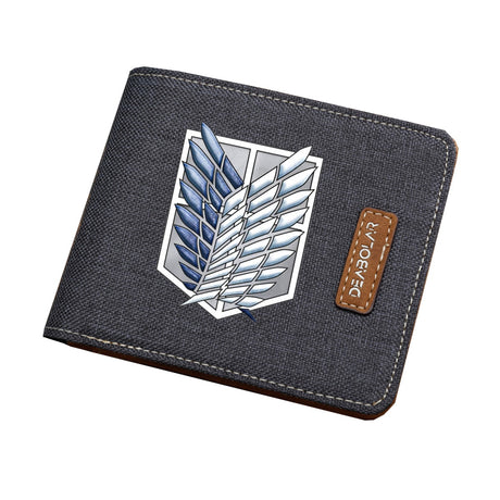 Student coin Card purse Anime Attack on Titan wallet Men women short printing Canvas wallet teenagers purse, everythinganimee