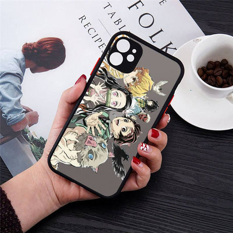 Get the cutest phone protection with our Demon Slayer anime phone case for iPhone 11, 12, 13, Pro, 7, 8 Plus, X, XR, XS Max. Show off your love for the series with this soft TPU cover featuring the iconic characters from Kimetsu No Yaiba. Shop now on our website!