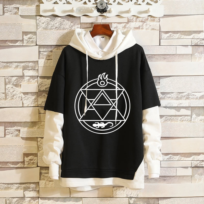 Anime Fullmetal Alchemist Cosplay Hoodie Edward Elric Costume Hooded Autumn Spring Sweatshirt Coat, everythinganimee