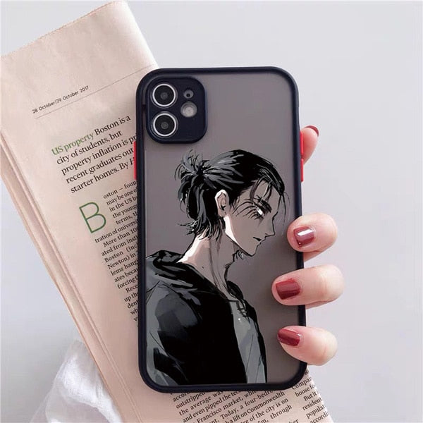 black and white attack on titan iphone case Designed for iPhone 14, 12, 13 mini, 11 Pro, XS MAX, 8, 7, 6 Plus, X, SE20, and XR. Made of hard durable materials to keep your phone safe from drops and scratches
