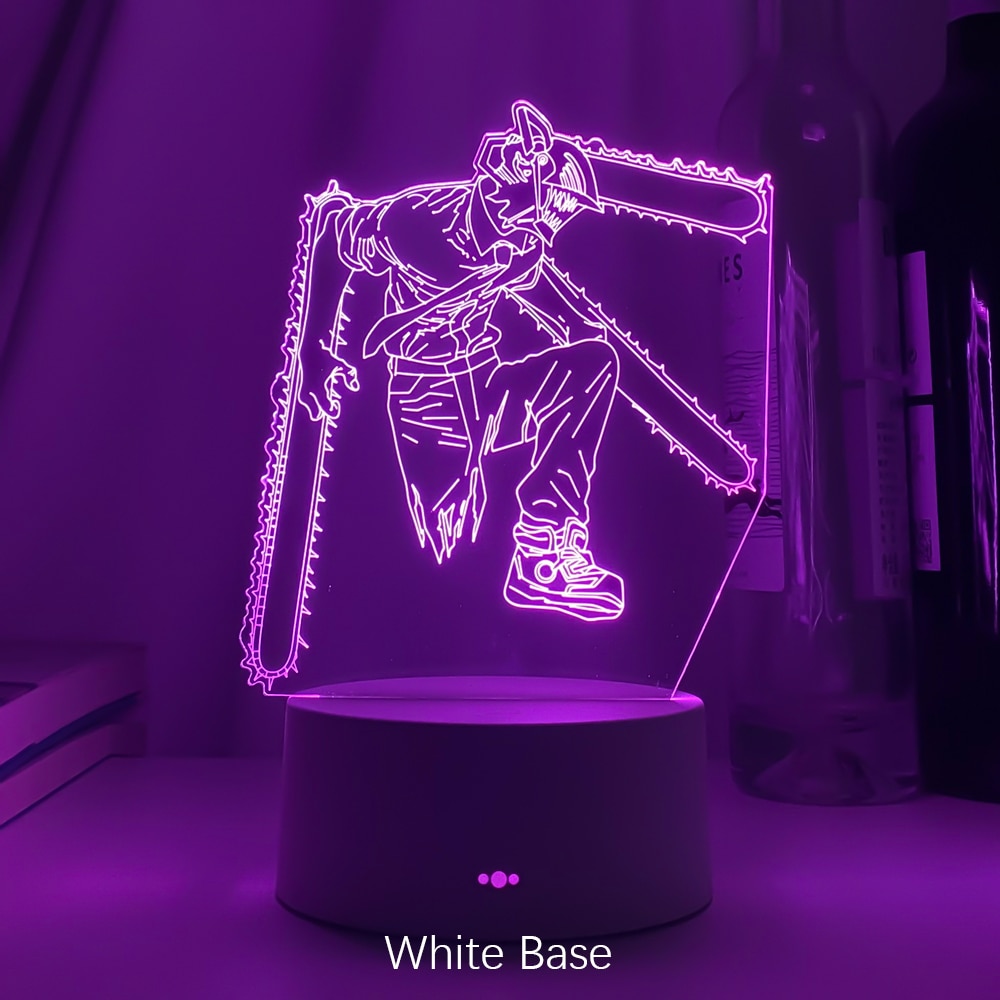 3d Led Lamp Anime Chainsaw Man for Bedroom Decoration Nightlight Kids Birthday Gift Manga Chainsaw Man Led Night Light Bedside