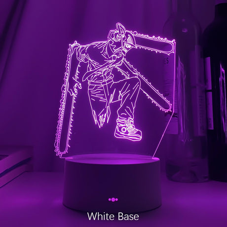 3d Led Lamp Anime Chainsaw Man for Bedroom Decoration Nightlight Kids Birthday Gift Manga Chainsaw Man Led Night Light Bedside