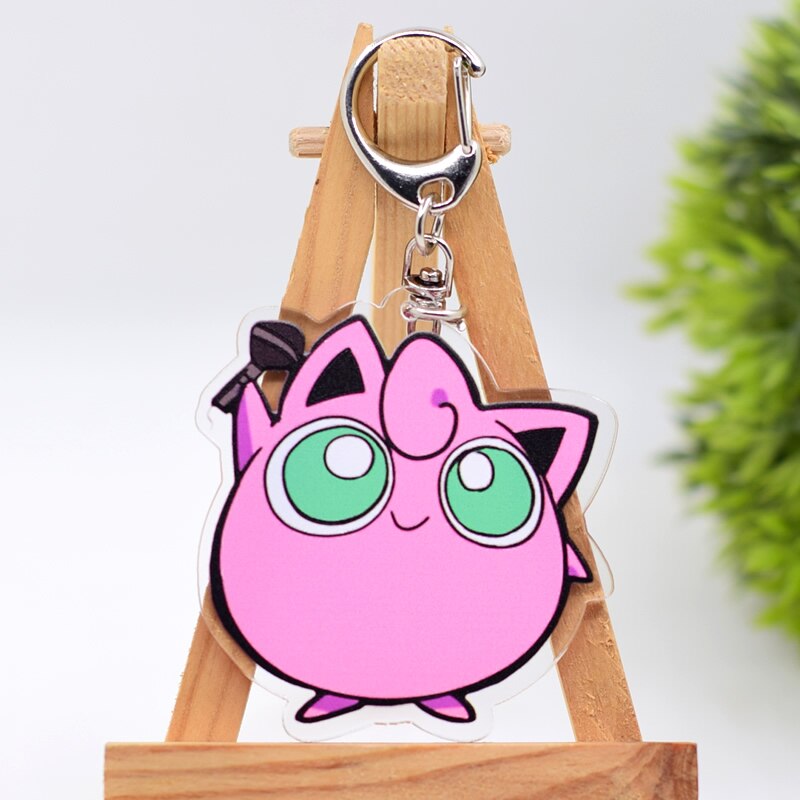 Classic Pokemon Anime Keychain Double Sided Acrylic Cute Game Key Chain Pendant Cartoon Accessories Keyring Hot Sale, everything animee