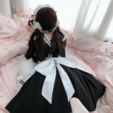 Women Maid Outfit Anime Long Dress Black And White Dresses Japanese Cute Lolita Dress Costume Cosplay Cafe Apron Party Costume