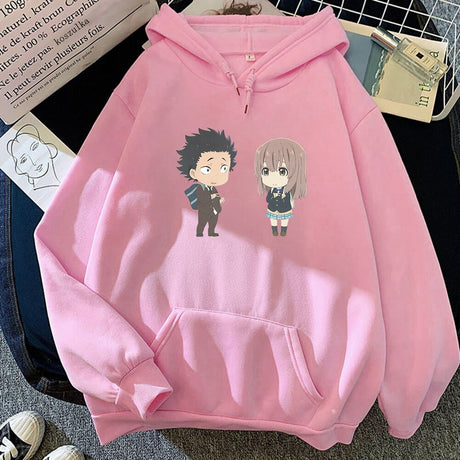 Anime A Silent Voice Printed Hoodies Women Manga Shouko Oversized Hooded Shouya Fashion Casual Unisex Pullover Sweatshirts, everything animee