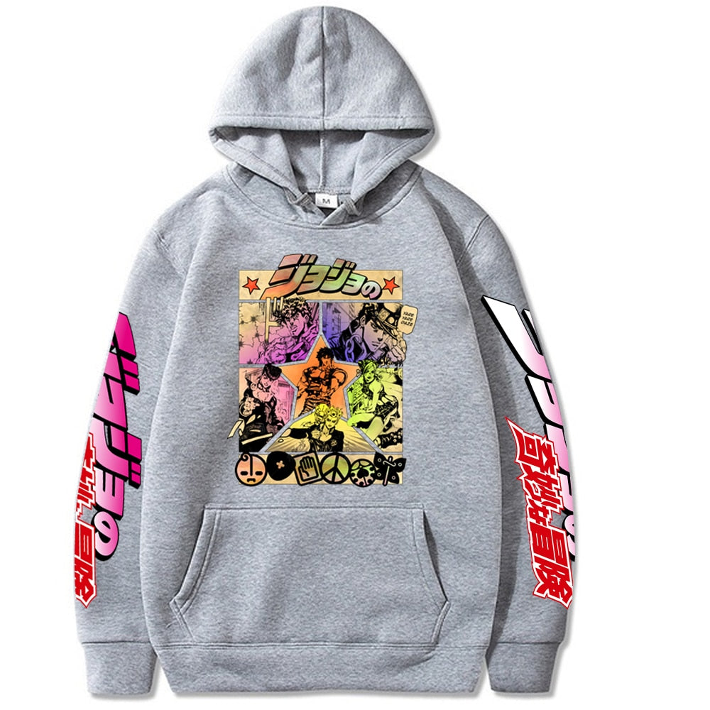 This hoodies captures the magic of JoJo’s. If you're looking for more JoJo’s Bizarre merch, we have it all! Check out our anime merch now—free shipping!