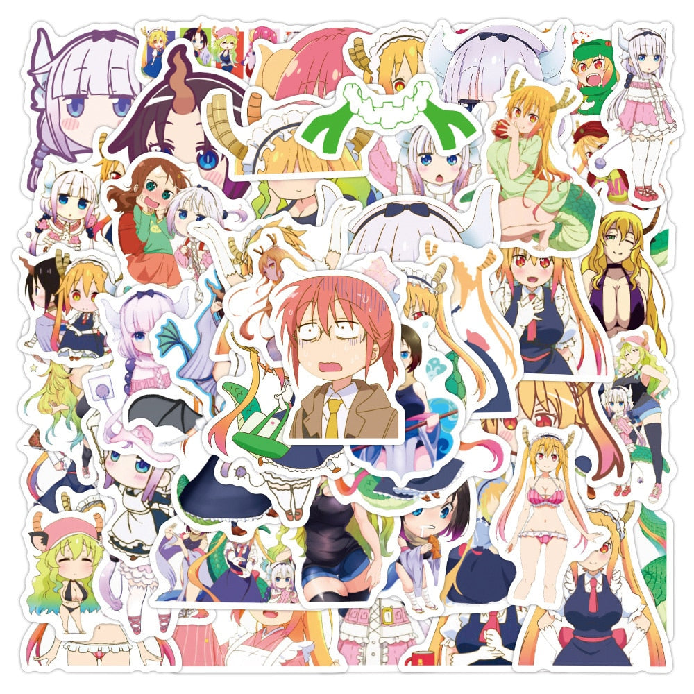 10/30/50PCS NEW Miss Kobayashi's Dragon Maid Sticker Bike Travel Luggage Laptop Classic Cartoon Sticker Decals for Kid Gift, everything animee