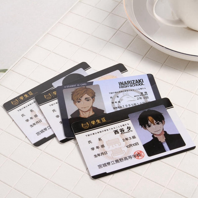 Anime Haikyuu!! Hinata Shoyo Kageyama Tobio Figures Collective Student Card Volleyball Boys ID Card Comic Fans Cosplay Toys, everythinganimee