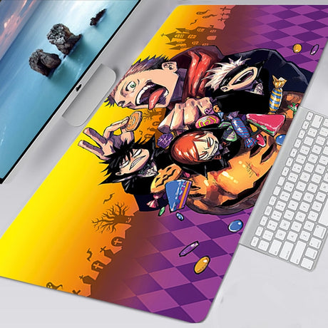 Gaming Mouse Pad Gamer Large Home Keyboard Pad Mouse Mat MousePads Anime Jujutsu Kaisen Anti-slip Gamer Natural Rubber Table Mat, everythinganimee