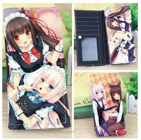 Anime NEKOPARA Synthetic Leather Wallet Long Card Holder Purse for Gift Money Bag, everythinganimee