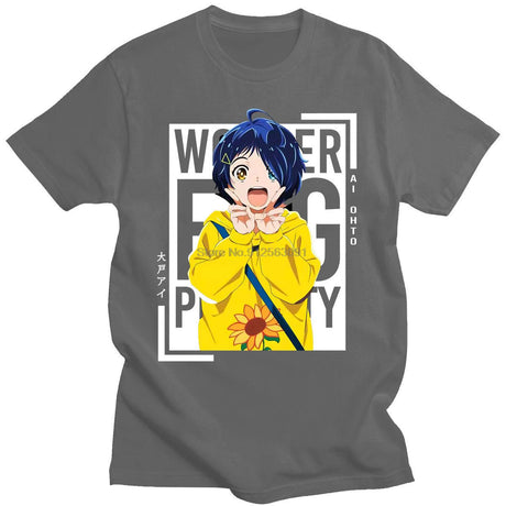 Japanese Anime Wonder Egg Priority T-shirt Short Sleeve Lovely Ohto Ai Pattern Tshirt Men/women Fashion cotton T Shirt Tops, everythinganimee