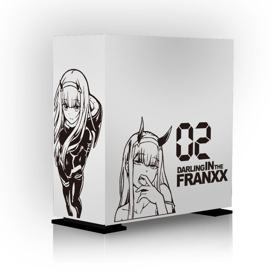 Darling in the Franxx 02 Anime Stickers for ATX Mid PC Case Cartoon Computer Decorative Decal Waterproof Removable Hollow Out, everythinganimee