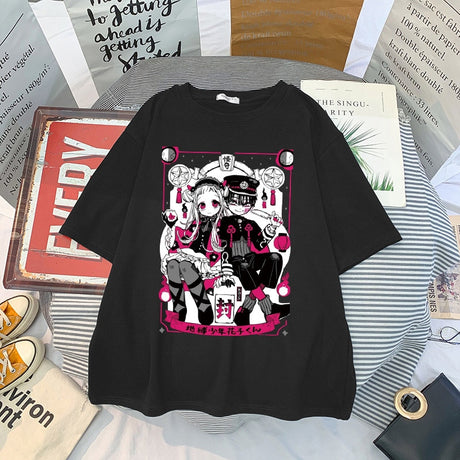 Get your hands on the latest fashion trend with our Harajuku T-shirt featuring the horror comic character Toilet Bound Hanako Kun. Perfect for men, women and children, this gothic cartoon anime print T-shirt is perfect for any anime or horror fan. Made from high quality material, this T-shirt is comfortable to wear and perfect for any occasion. Available in various sizes, get yours now at our website!