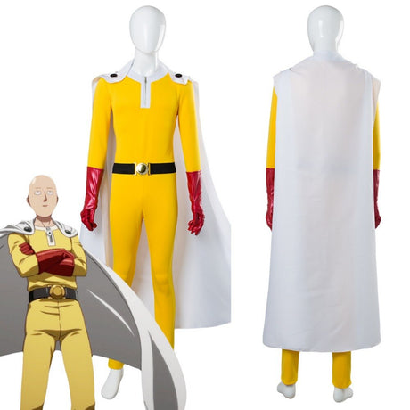 One Punch Man Hero Saitama Cosplay Costume Jumpsuit Full Set Outfit Uniform, everythinganimee