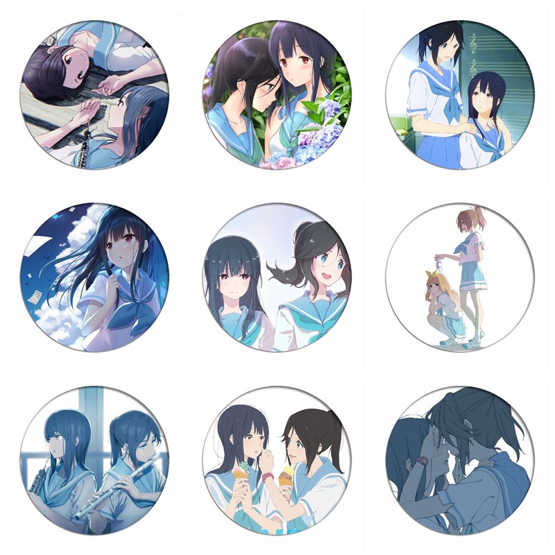 Sound!Euphonium Liz and the Blue Bird Cosplay Badges Kasaki Nozomi Brooch Icon Collection Bag Breastpin for Backpacks Clothing, everything animee