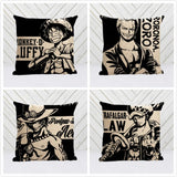 Hot Sale Popular Anime ONE PIECE luffy ace zoro Style Nice Throw Square Pillow Cover Creative Personalized Unique Pillowcase, everythinganimee