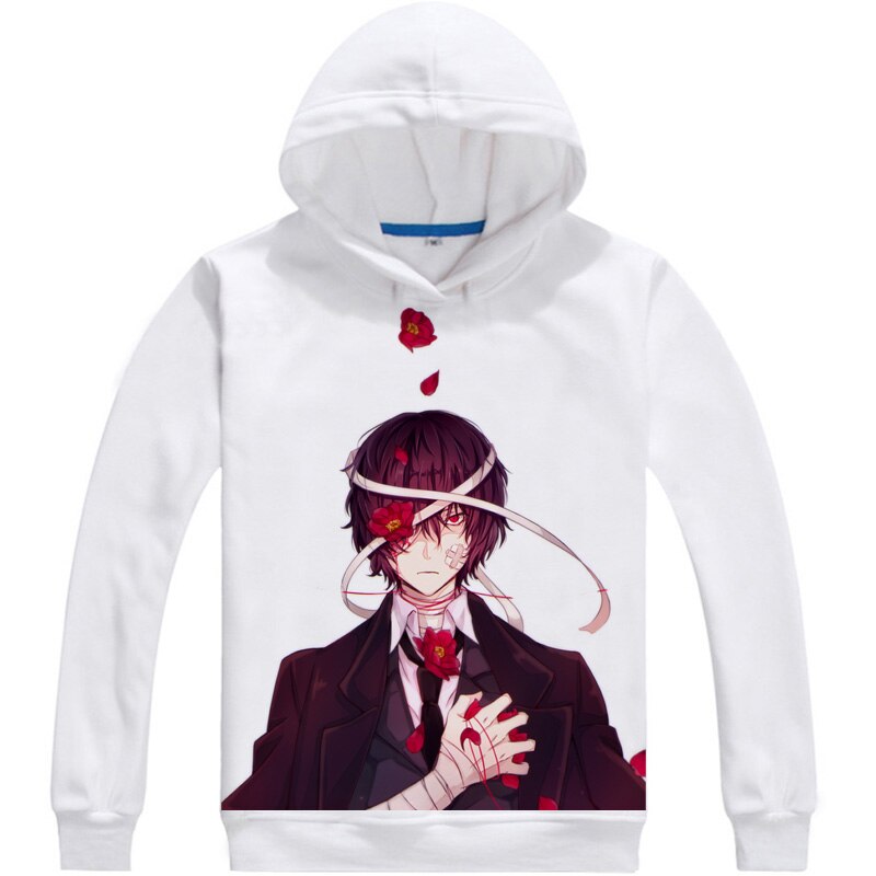 Atsushi Nakajima Osamu Dazai Mens Hoodies Bungo Stray Dogs Bungo Sutorei Doggusu Sweatshirt Streetwear Anime Hoodie Long Hooded, everythinganimee