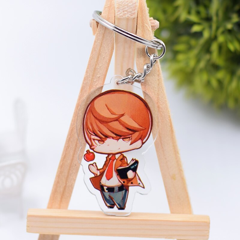 Death Note Keychain Cute Double Sided Ryuk L Key Chain Pendant Anime Accessories Cartoon Key Ring, everything animee