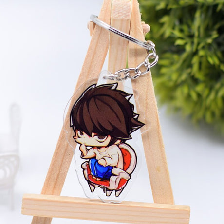 Death Note Keychain Cute Double Sided Ryuk L Key Chain Pendant Anime Accessories Cartoon Key Ring, everything animee