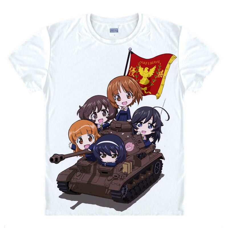 Anime Girls und Panzer T-Shirts Short Sleeve Shirts Manga Garuzu ando Pantsa Katyusha Alice Shimada sensha-do Cosplay Shirt, everythinganimee