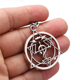 Anime Fullmetal Alchemist Keychain Metal Magic Circle Key Chain Ring Holder Pendant Llavero Chaveiro Edward Alchemist Logo, everythinganimee