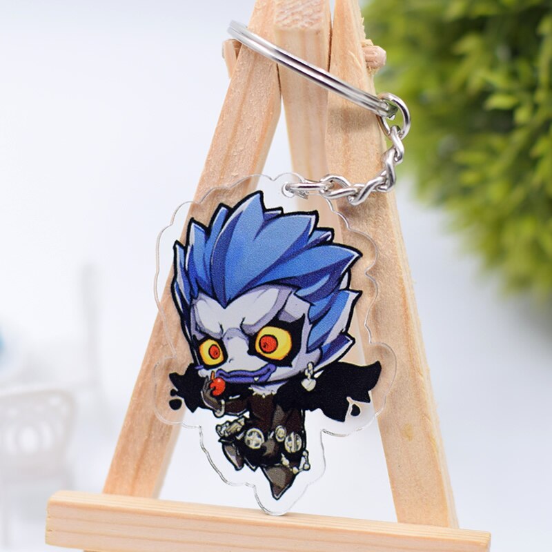 Death Note Keychain Cute Double Sided Ryuk L Key Chain Pendant Anime Accessories Cartoon Key Ring, everything animee
