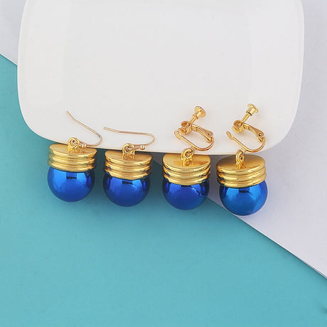 Anime HUNTER x HUNTER Earrings Chrollo Lucilfer Blue Light Bulb Pendant Ear Hook Ear Clip Cosplay Props Women Men Gift Jewelry, everythinganimee