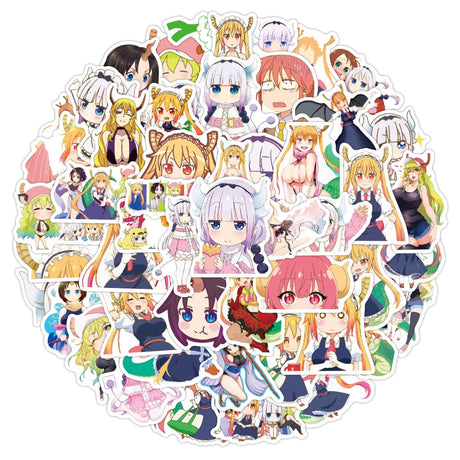 10/30/50PCS NEW Miss Kobayashi's Dragon Maid Sticker Bike Travel Luggage Laptop Classic Cartoon Sticker Decals for Kid Gift, everything animee