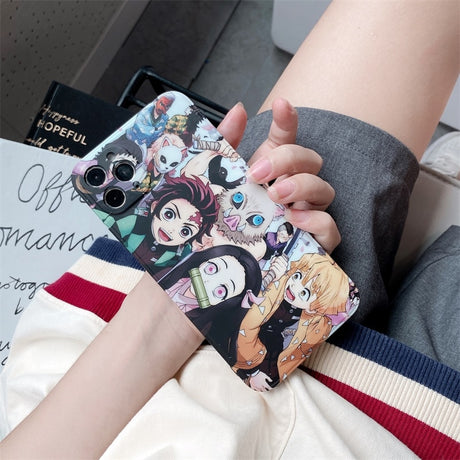 Cute Demon Slayer Case For IPhone 11 12 13 14 Pro X XR XS Max Plus Phone Cases Luxury Anime Kimetsu No Yaiba Soft Cover Coque, everything animee