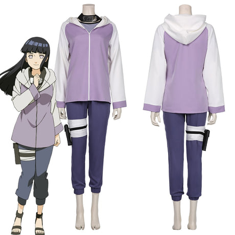 Naruto Anime Hyuga Hinata Cosplay Costume Jacket Pants Outfits Halloween Suit, everythinganimee