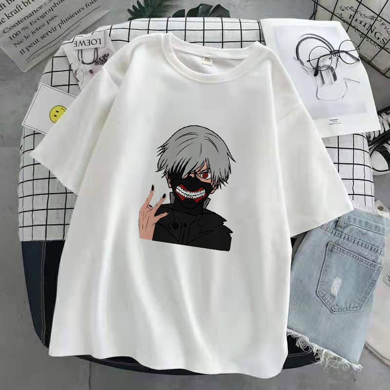 Oversized T-Shirt Men Women Cartoon Hot Japanese Anime Tokyo Ghoul Kaneki Ken Graphic Fashion Unisex Tshirt Summer Top female, everything animee