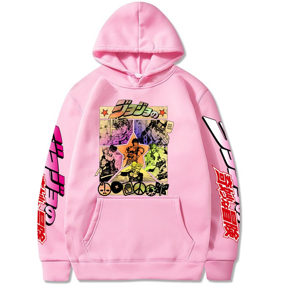 This hoodies captures the magic of JoJo’s. If you're looking for more JoJo’s Bizarre merch, we have it all! Check out our anime merch now—free shipping!